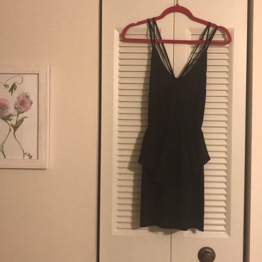 Nasty Gal Black Peplum Mini Dress